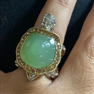 New jade stone turtle ring